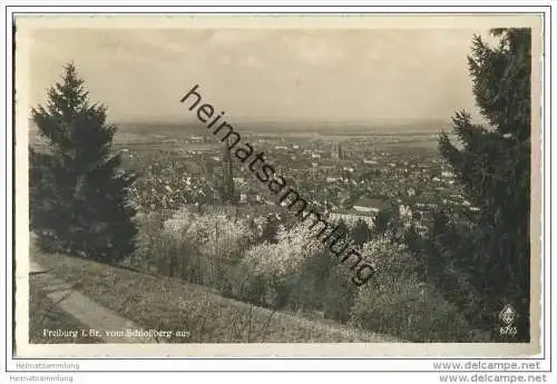 Freiburg - vom Schlossberg aus - Foto-AK