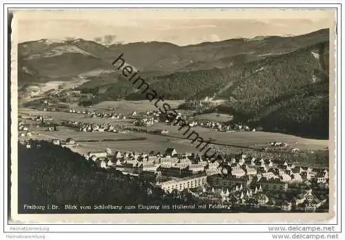 Freiburg - vom Schlossberg zum Eingang ins Höllental mit Feldberg - Foto-AK