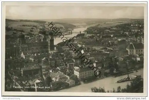 Passau vom Oberhaus aus - Foto-AK 30er Jahre - Verlag Ottmar Zieher München