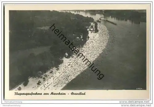 Mannheim - Strandbad - Foto-AK - Flugzeugaufnahme