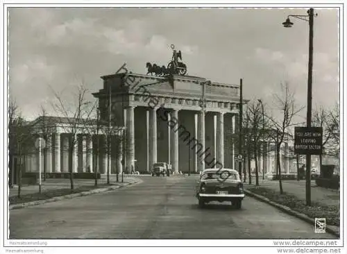 Berlin - Brandenburger Tor noch ohne Mauer - Foto-AK Grossformat 1959