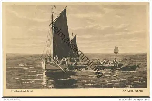 Juist - An Land fahren - Verlag M. Glückstadt &amp; Münden Hamburg 20er Jahre