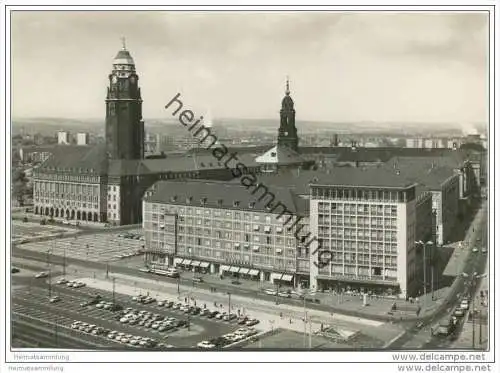 Dresden - Blick zum Rathaus - Foto-AK Grossformat 1973