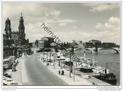 Dresden - Terrassen-Ufer - Foto-AK Grossformat 1962