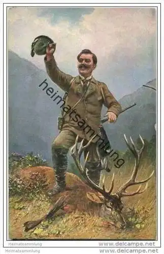 Jagd - Jäger - erlegter Hirsch