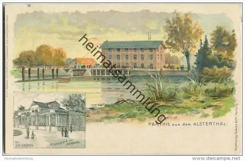 Partie aus dem Alsterthal - Alsterpark bei Hamburg - Inhaber J. H. Casten