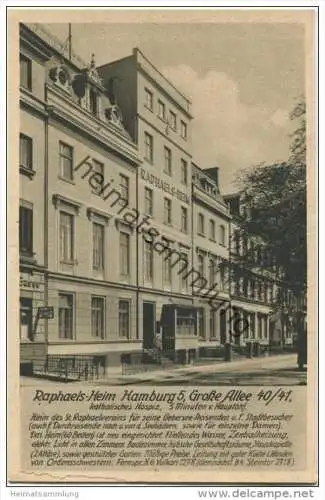 Hamburg 5 Grosse Allee 40/41 - Raphaels-Heim - katholisches Hospiz - Verlag Henry Wegener Hamburg 1930