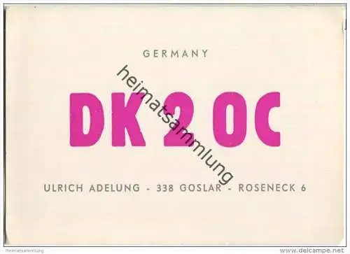 QSL - QTH - Funkkarte - DK2OC - Goslar - 1968