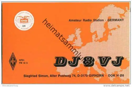 QSL - QTH - Funkkarte - DJ8VJ - Gifhorn - 1979