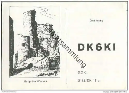 QSL - QTH - Funkkarte - DK6KI - Windeck-Dattenfeld - 1979