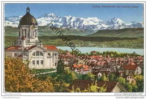 Zürich - Kreuzkirche und Glarner Alpen