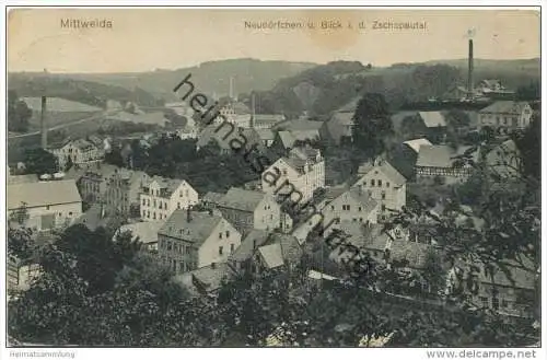 Mittweida - Neudörfchen und Blick in das Zschopautal - Verlag Reinicke &amp; Rubin Dresden gel. 1933