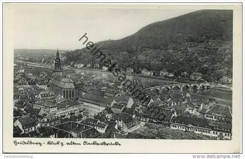 Heidelberg - Blick zur alten Neckarbrücke - Verlag Schöning &amp; Co.&nbsp; Lübeck