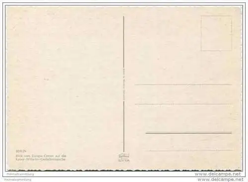 Berlin - Blick vom Europa-Center auf die Kaiser-Wilhelm-Gedächtniskirche - AK Grossformat
