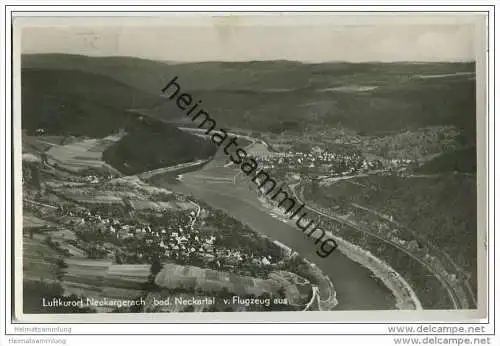 Neckargerach vom Flugzeug aus - Foto-AK