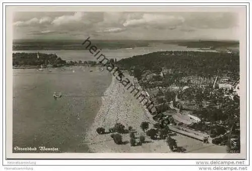 Strandbad Wannsee - Foto-AK - Fliegeraufnahme