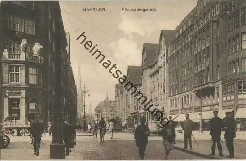 Hamburg - Mönckebergstrasse - Strassenbahn - Verlag P. W. Hirsch Hamburg 20er Jahre