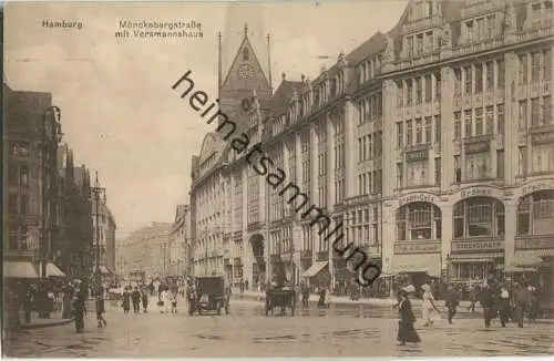 Hamburg - Mönckebergstrasse mit Versmannshaus - Stadt-Cafe Bröhan - Foto-AK - Verlag Ludwig Carstens Hamburg