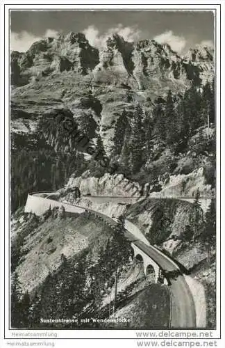 Sustenstrasse mit Wendenstöcke - Foto-AK