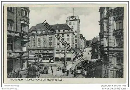 Pforzheim - Leopoldsplatz - Industriehaus - Strassenbahnen