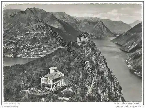 Lugano - Monte San Salvatore - Hotel Vetta e Chiesa - Foto-AK Grossformat