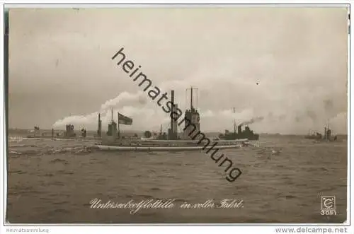 Unterseeboot - U-Boot - Unterseebootflotille - Foto-AK - Briefstempel Kaiserliche Marine I. Torpedoabteilung
