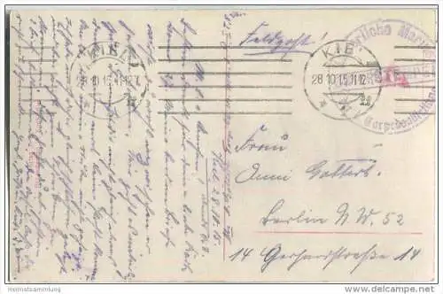 Unterseeboot - U-Boot - Unterwasserfahrt - Foto-AK - Briefstempel Kaiserliche Marine I. Torpedoabteilung