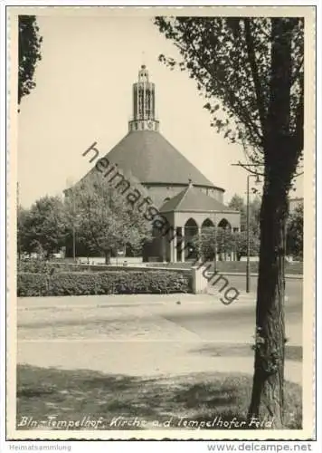 Berlin-Tempelhof - Kirche auf dem Tempelhofer Feld - Foto-AK Grossformat - Verlag Bruno Schroeter Berlin 1960