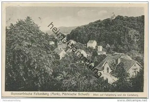 Falkenberg - Blick auf Falkenberg und die Carlsburg - Verlag Erna Schepp Falkenberg gel. 1940