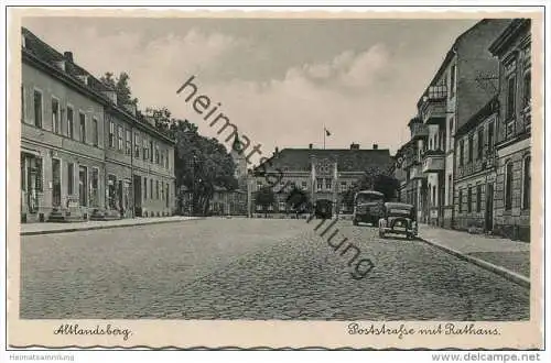 Altlandsberg - Poststrasse mit Rathaus - Verlag F. Hähnel Altlandsberg 30er Jahre