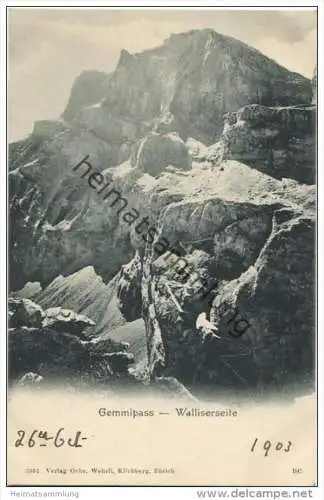 Gemmipass - Walliserseite - Verlag Gebr. Wehrli Kilchberg 1903