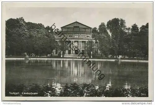 Stuttgart - Landestheater - Foto-AK - Verlag Hans Boettcher Stuttgart gel. 1931