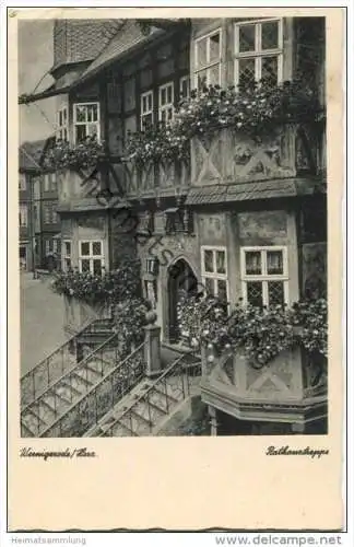 Wernigerode - Rathaustreppe - Verlag R. Demuth Wernigerode 30er Jahre