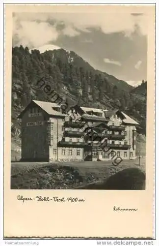 Alpen Hotel Vent - Foto-AK - Verlag Lohmann &amp; Aretz Ober-Gurgl 40er Jahre