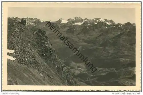 Ramolhaus und Ober-Gurgl - Im Hintergrund die Stubaier-Alpen - Foto-AK - Verlag Lohmann &amp; Aretz Ober-Gurgl 40er Jahr