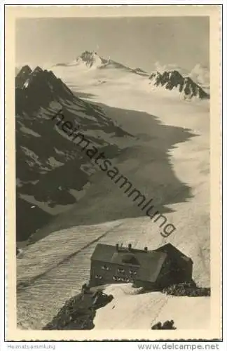 Ramolhaus mit dem grossen Gurgler-Gletscher und Hochwilde - Foto-AK - Verlag Lohmann &amp; Aretz Ober-Gurgl 40er Jahre