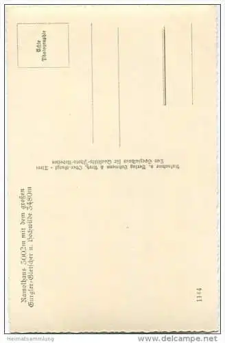 Ramolhaus mit dem grossen Gurgler-Gletscher und Hochwilde - Foto-AK - Verlag Lohmann &amp; Aretz Ober-Gurgl 40er Jahre