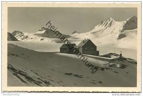 Hochwildehaus am Gurgler-Gletscher mit Falschungspitze - Foto-AK - Verlag Lohmann &amp; Aretz Ober-Gurgl 40er Jahre