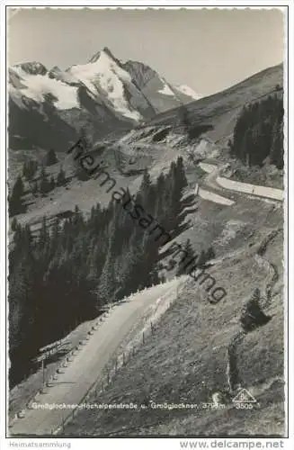 Grossglockner - Hochalpenstrasse - Foto-AK - Verlag Grossglocknerwirt Heiligenblut gel. 1952