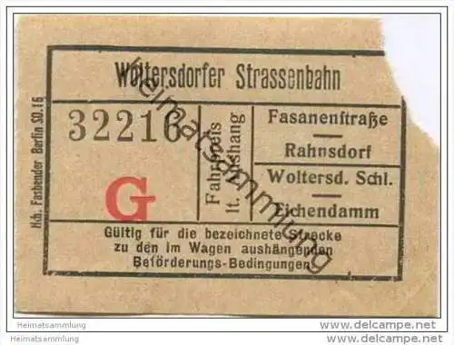 Fahrschein - Woltersdorf - Woltersdorfer Strassenbahn - Fahrschein