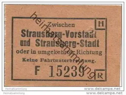 Fahrschein zwischen Strausberg-Stadt und Strausberg-Vorstadt