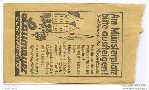 Ulm - Städtische Strassenbahn Ulm a. D. - Fahrschein