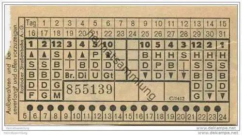 Fahrkarte - Rostock - Rostocker Strassenbahn AG - Fahrschein