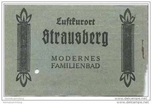 Fahrkarte - Strausberg - Strausberger Eisenbahn Aktiengesellschaft - Ganze Strecke Fahrschein RM 0.30 N