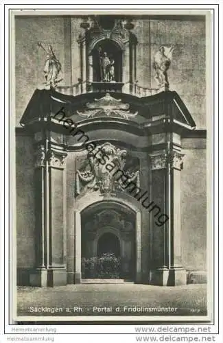 Säckingen - Portal des Fridolinsmünster - Foto-AK