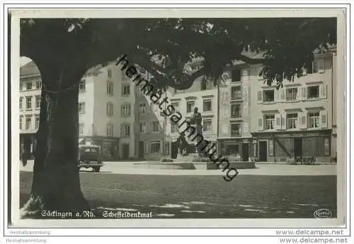 Säckingen - Scheffeldenkmal - Foto-AK - Posthilfsstellenstempel Egg