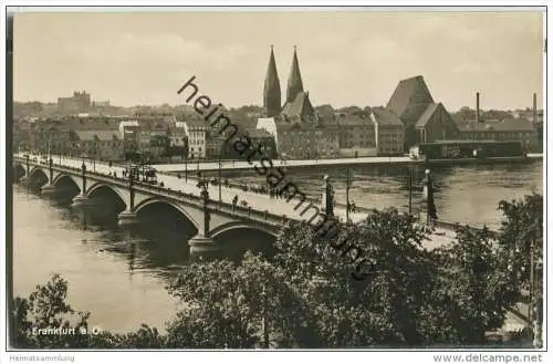 Frankfurt/Oder - Oderbrücke - Straßenbahn - Foto-AK