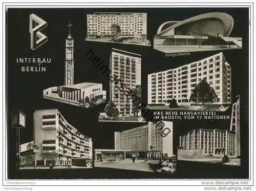 Berlin - Hansaviertel - Interbau - Luftpostkarte mit Sonderstempel