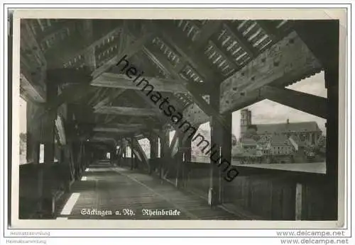 Säckingen - Rheinbrücke - Foto-AK