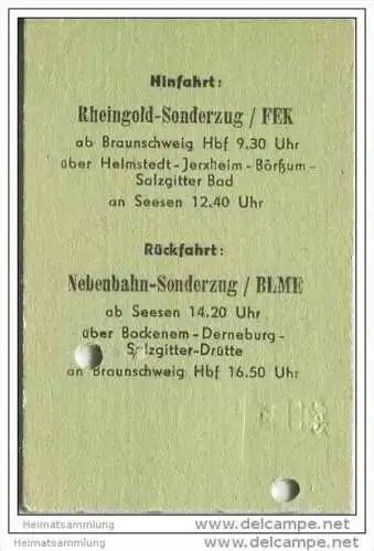 Bundesverband Deutscher Eisenbahn-Freunde e. V. - Grosse Rundfahrt mit zwei historischen Dampfzügen - Fahrkarte 1972